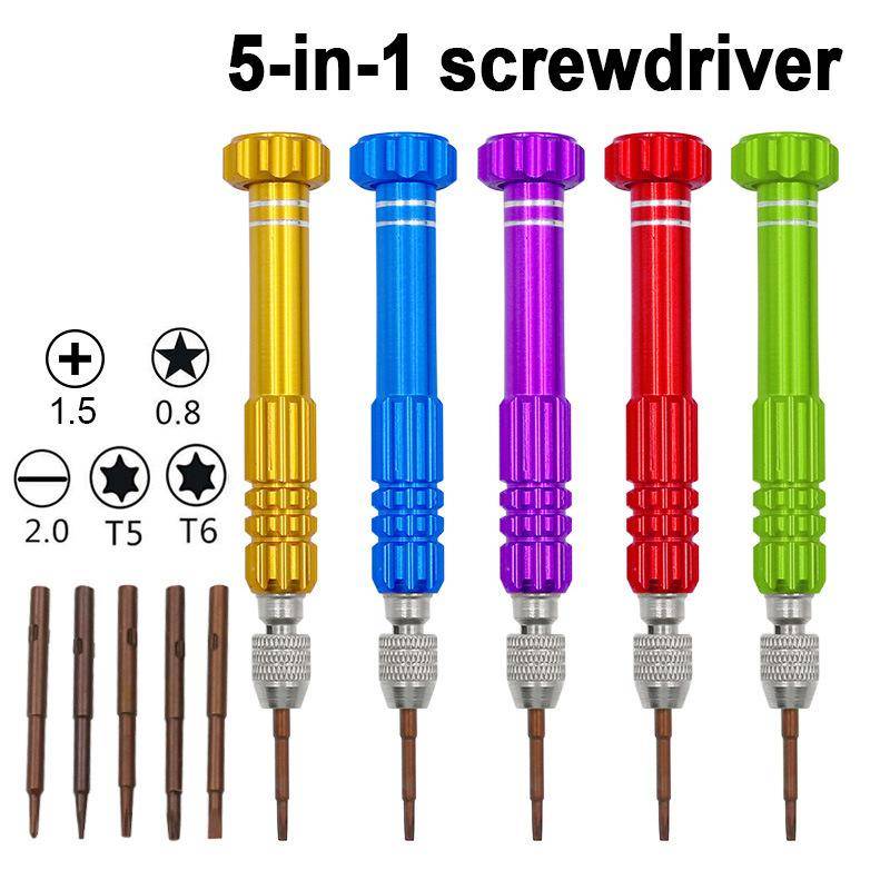 5 In 1 Schraubendreher-satz Mini Tragbare Schlitz Phillips Hex Pozidriv Schraubendreher Gläser Kamera Computer Uhr Telefon Reparatur Werkzeuge blau von Joom DACH