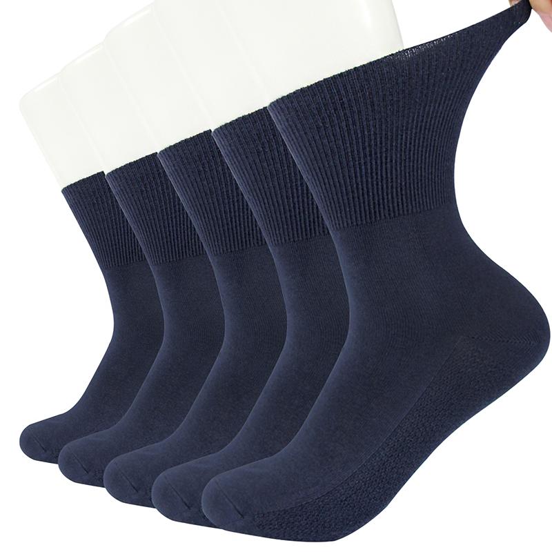 5 Paar/Los Diabetikersocken Herren und Damen Nicht einschnürend Lockerer Bund Socken Baumwollmaterial Rutschfest und Atmungsaktiv One Size von Joom DACH