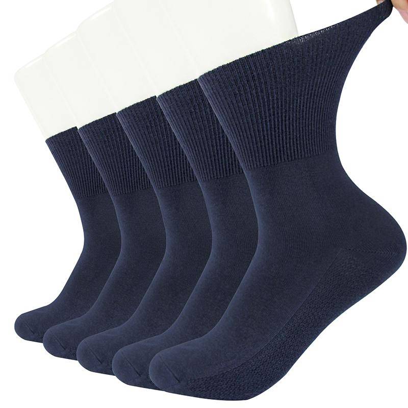 5 Paar/Los Diabetikersocken Herren und Damen Nicht einschnürend Lockerer Bund Socken Baumwollmaterial Rutschfest und Atmungsaktiv One Size von Joom DACH