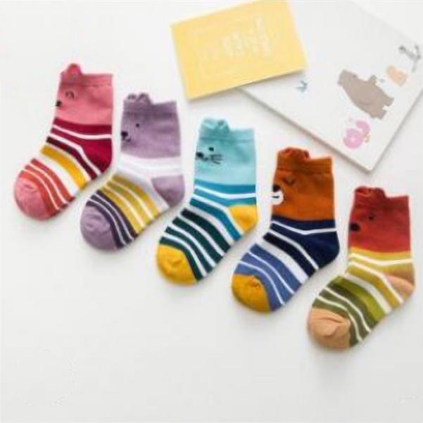 5 Paar 0–12 Jahre Kinder-Socken aus reiner Baumwolle mit Tiermotiv, farbecht, weich, für Mädchen M von Joom DACH
