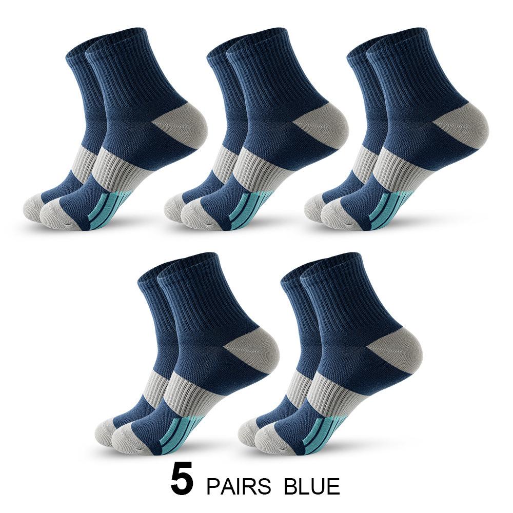 5 Paar Basketballsocken Herren-Wadensocken Schweißabsorbierende und geruchshemmende Laufsocken Hoch geschnittene Sportsocken mit Farbblockierung blau von Joom DACH