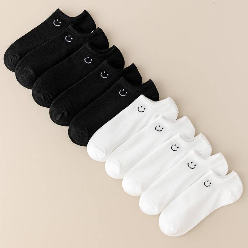 5 Paar Große Größe Smile Kurze Socken Damen Sportsocken Frühling und Sommer Atmungsaktiv Regenbogenfarbe Herren- und Damen-Bootssocken 5 Pairs weiß/schwarz 5 Paar Große Größe Smile Kurze Socken Damen Sportsocken Frühling und Sommer Atmungsaktiv Regenbogenfarbe Herren- und Damen-Bootssocken 5 Pairs weiß/schwarz von Joom DACH