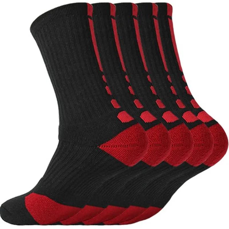 5 Paar Herren Sportsocken Set mit Dämpfung Frottee Basketball Radfahren Laufen Wandern Tennis Socken Set Ski Damen Baumwolle EU 39-45 von Joom DACH