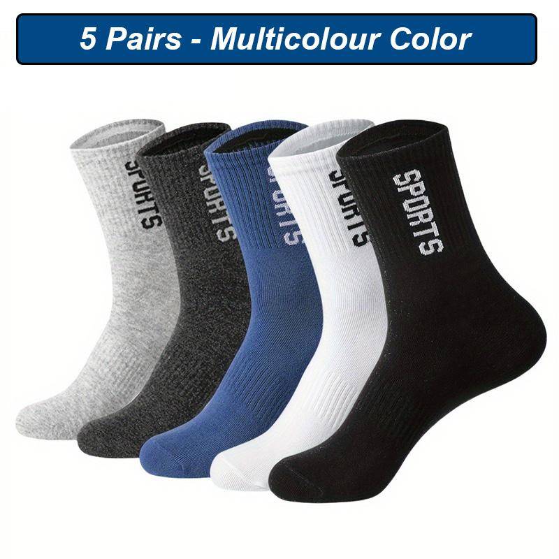 5 Paar Herrensocken Atmungsaktive Sportsocken Mann Lässig Sportlich Frühling Herbst Neu für Männer Hohe Qualität Übergröße EUR38-45 EUR38-45 bunt von Joom DACH