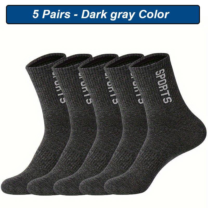 5 Paar Herrensocken Atmungsaktive Sportsocken Mann Lässig Sportlich Frühling Herbst Neu für Männer Hohe Qualität Übergröße EUR38-45 EUR38-45 dunkelgrau von Joom DACH