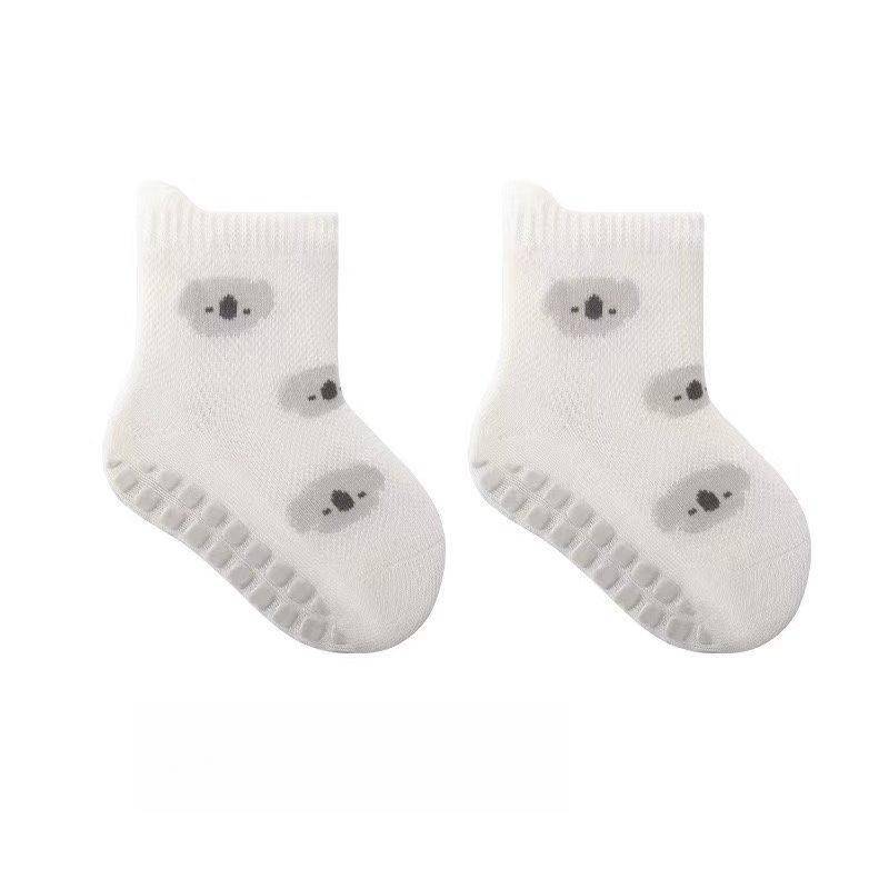 5 Paar Kinder Anti-Rutsch Socken Niedliches Cartoon-Muster Kinder Jungen Mädchen Bodensocken Bequem Atmungsaktiv für Kleinkind L 3-5Y 14-15cm 5PCS khaki von Joom DACH