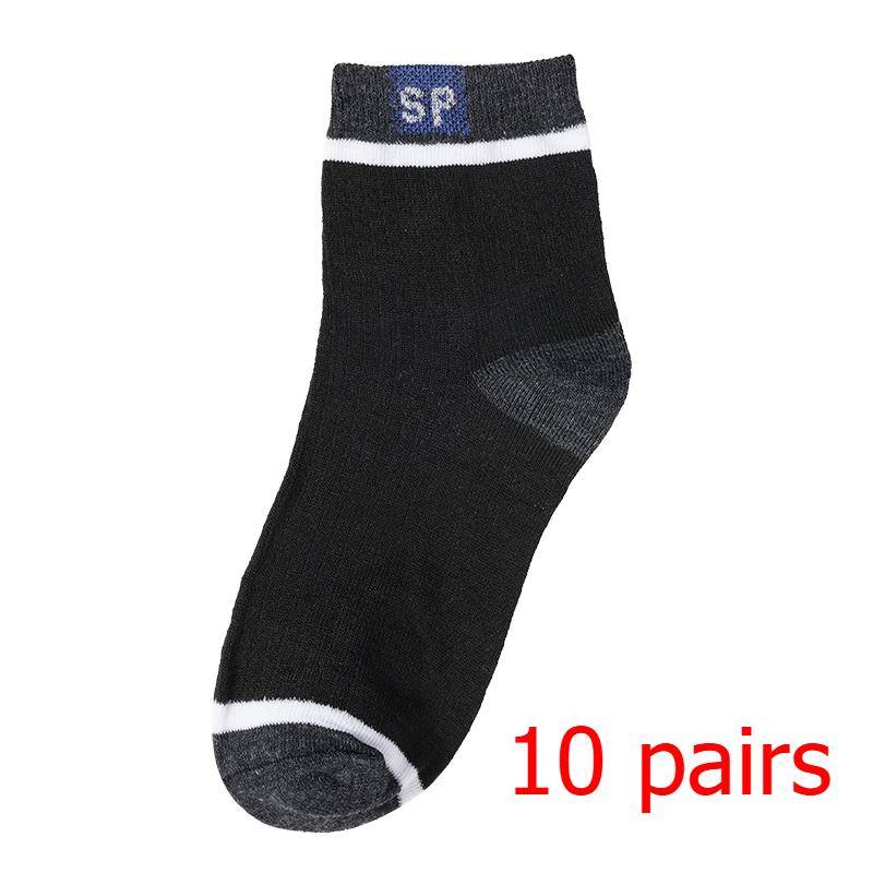 5 Paar SP-Streifensocken für Herren, viele farblich passende Sportsocken, Frühlings-Freizeitsocken-Packung 10 Pairs schwarz von Joom DACH
