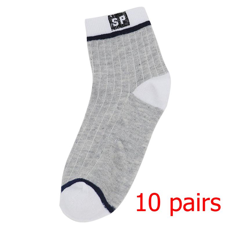 5 Paar SP-Streifensocken für Herren, viele farblich passende Sportsocken, Frühlings-Freizeitsocken-Packung 10 Pairs grau von Joom DACH