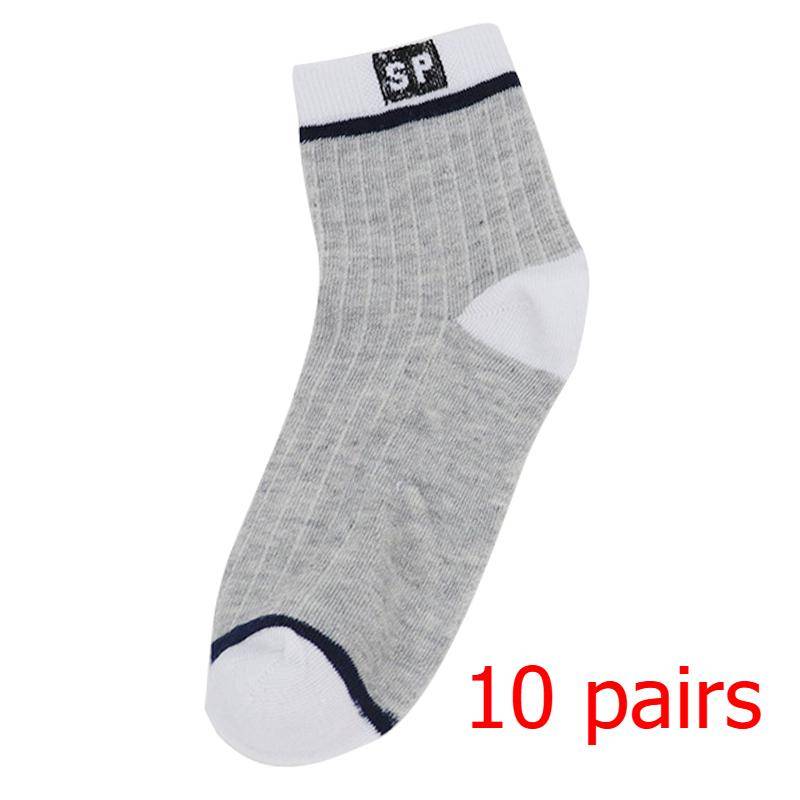 5 Paar SP-Streifensocken für Herren, viele farblich passende Sportsocken, Frühlings-Freizeitsocken-Packung 10 Pairs grau von Joom DACH