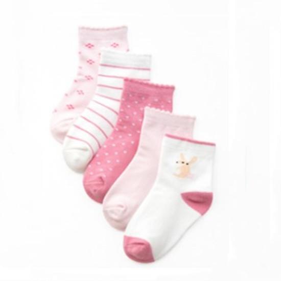 5 Paar Schulsport Tennissocken Kinder Jungen Kleinkinder Mädchen Socken Kniehohe lange weiche Baumwolle Babysocken Streifen Kindersocken L von Joom DACH