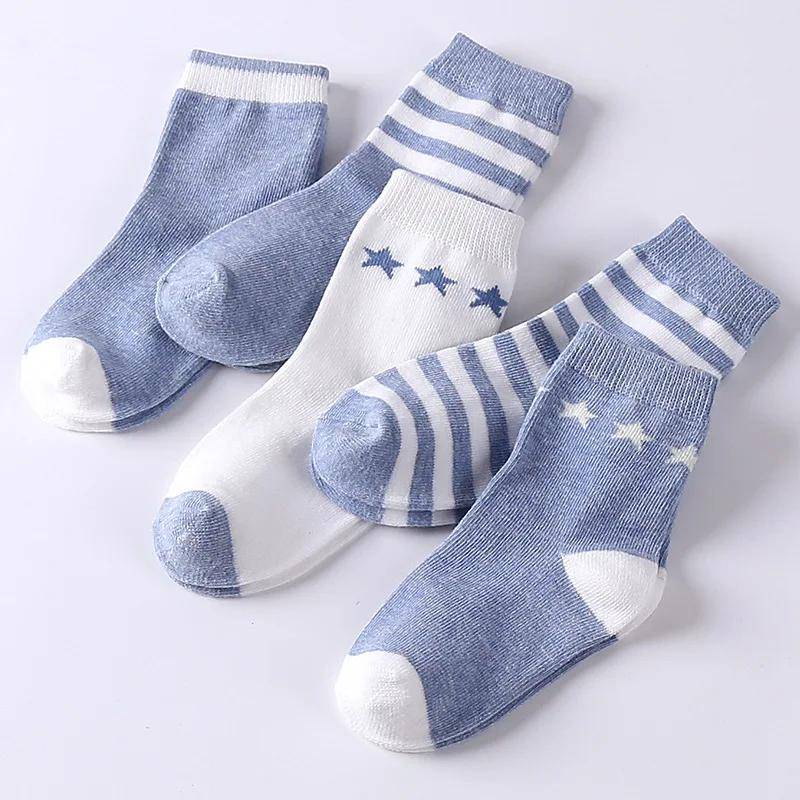 5 Paar Schulsport Tennissocken Kinder Jungen Kleinkinder Mädchen Socken Kniehohe lange weiche Baumwolle Babysocken Streifen Kindersocken S von Joom DACH
