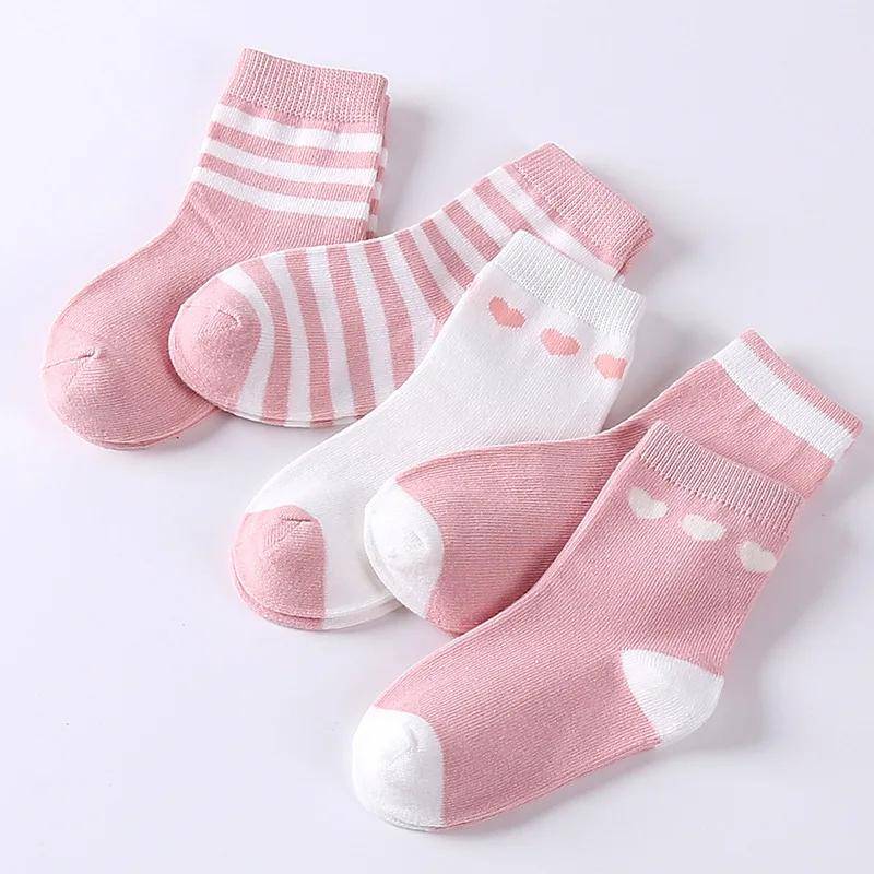 5 Paar Schulsport Tennissocken Kinder Jungen Kleinkinder Mädchen Socken Kniehohe lange weiche Baumwolle Babysocken Streifen Kindersocken S von Joom DACH
