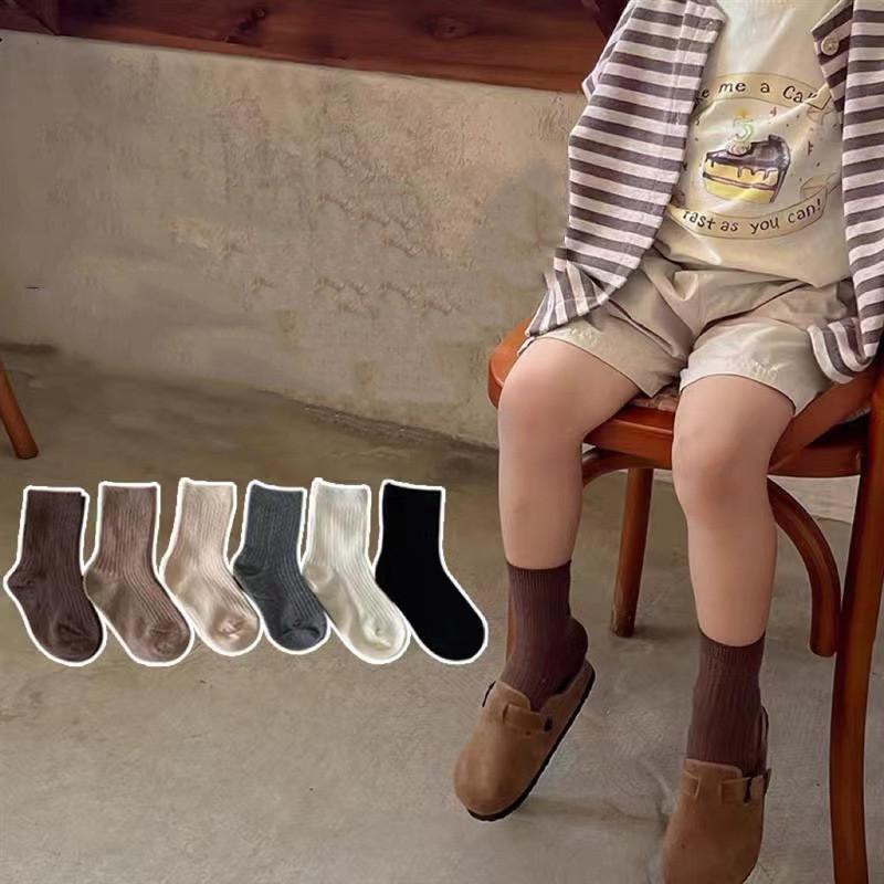 5 Paar Schulsport Tennissocken Kinder Jungen Kleinkinder Mädchen Socken Kniehohe lange weiche Baumwolle Babysocken Streifen Kindersocken XL von Joom DACH