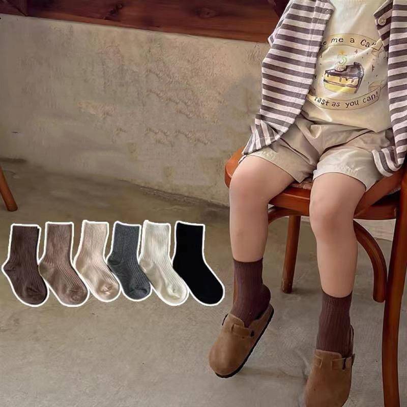 5 Paar Schulsport Tennissocken Kinder Jungen Kleinkinder Mädchen Socken Kniehohe lange weiche Baumwolle Babysocken Streifen Kindersocken XL von Joom DACH