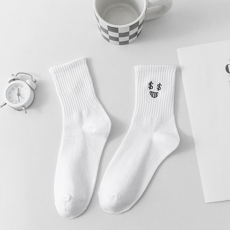 5 Paar Weiße Socken für Damen Frühling und Herbst Lustige Socken für Paare Lässige Sportsocken Studentensocken 1 Pairs von Joom DACH