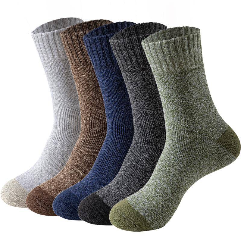 5 Paar Wintersocken für Herren, Business-Socken, neue klassische Thermo-Socken, warm, verdickt, Retro-Schnee-Socken, lässig 5 Pairs von Joom DACH