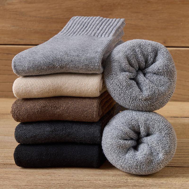 5 Paar Wintersocken für Herren, Business-Socken, neue klassische Thermo-Socken, warm, verdickt, Retro-Schnee-Socken, lässig 5 Pairs von Joom DACH