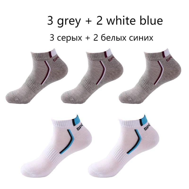 5 Paar hochwertige Baumwolle Outdoor-Sport-Laufsocken Herren-Deodorant-atmungsaktive schweißabsorbierende Söckchen Freizeitsocken EUR36-41 von Joom DACH