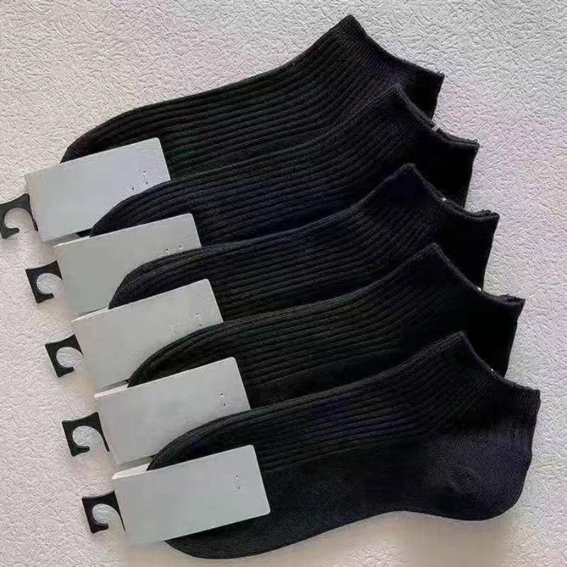5 Paare/Pack Söckchen Damen Baumwolle Unsichtbare Schweißabsorbierende Mädchen Low Tube Bootssocken One Size schwarz von Joom DACH