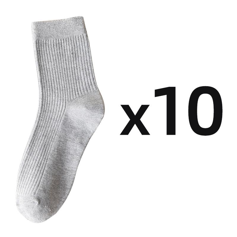 5 Paare/los Herren Vertikal Gestreifte Baumwollsocken Mittelkalb Atmungsaktive Socken Business Sportsocken 10 pairs grau von Joom DACH