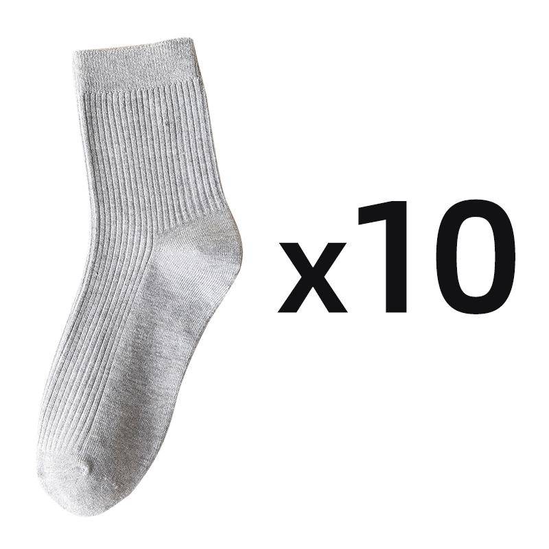 5 Paare/los Herren Vertikal Gestreifte Baumwollsocken Mittelkalb Atmungsaktive Socken Business Sportsocken 10 pairs grau von Joom DACH