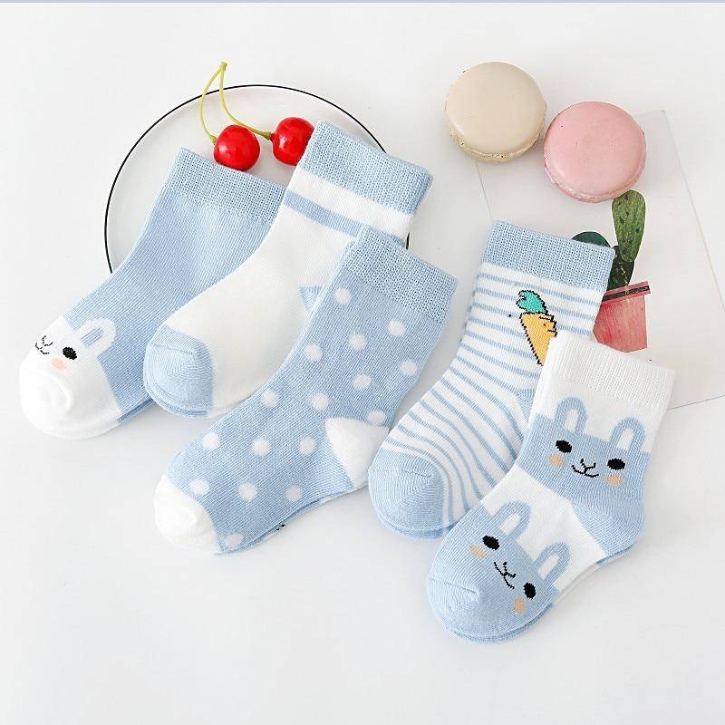 5 Paare/los Kinder Weiche Baumwolle Socken Junge Mädchen Baby Niedlichen Cartoon Atmungsaktive Streifen Punkte Mode Socken Herbst Frühling S von Joom DACH