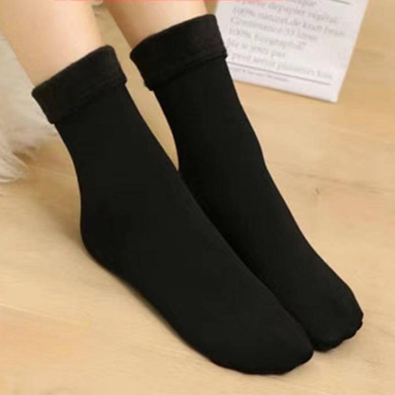 5 Paar Herren Damen Winter Verdicken Warme Kurze Socken Thermische Kaschmirwolle Socken Nylon Schnee Samt Stiefel Zuhause Boden 5 pairs schwarz von Joom DACH