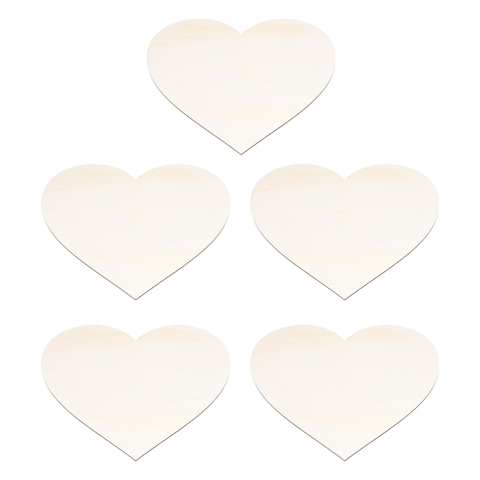 5 STÜCKE Weihnachten Woden Herz DIY Holzherzscheibe Kinder Handgezeichnetes Handwerk für Familiendekoration von Joom DACH