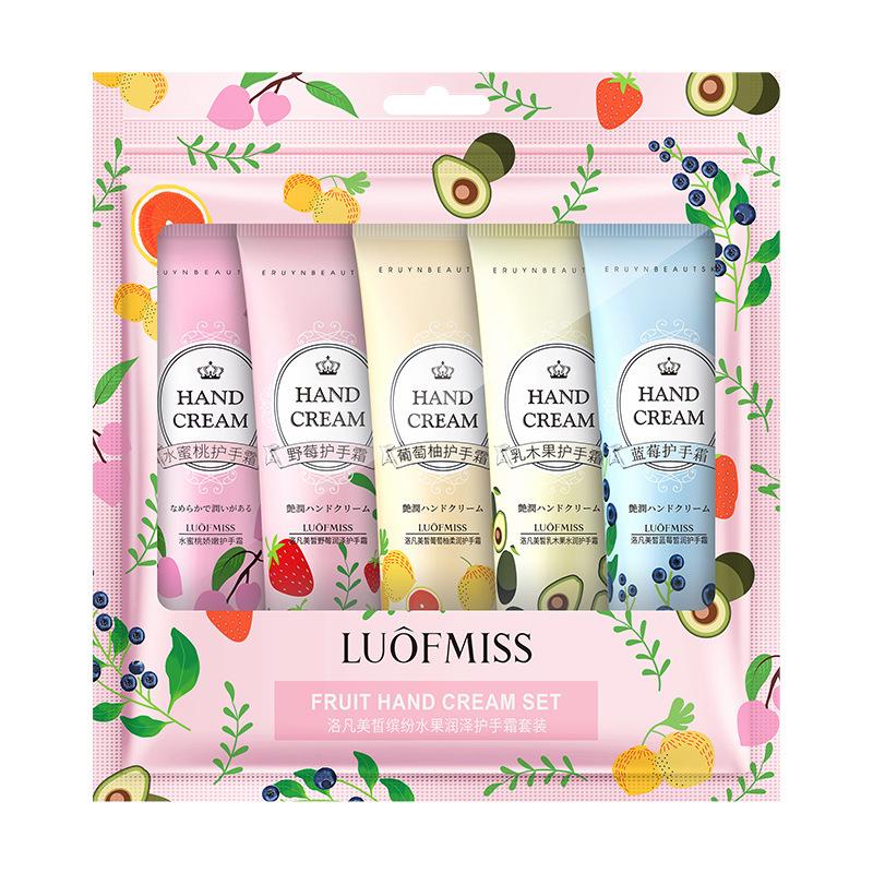 5 Stück/Box Weihnachtsgeschenk-Eis-Handcreme-Set, 30 g, Fruchtduft, feuchtigkeitsspendende Feuchtigkeit 5pcs/set D von Joom DACH