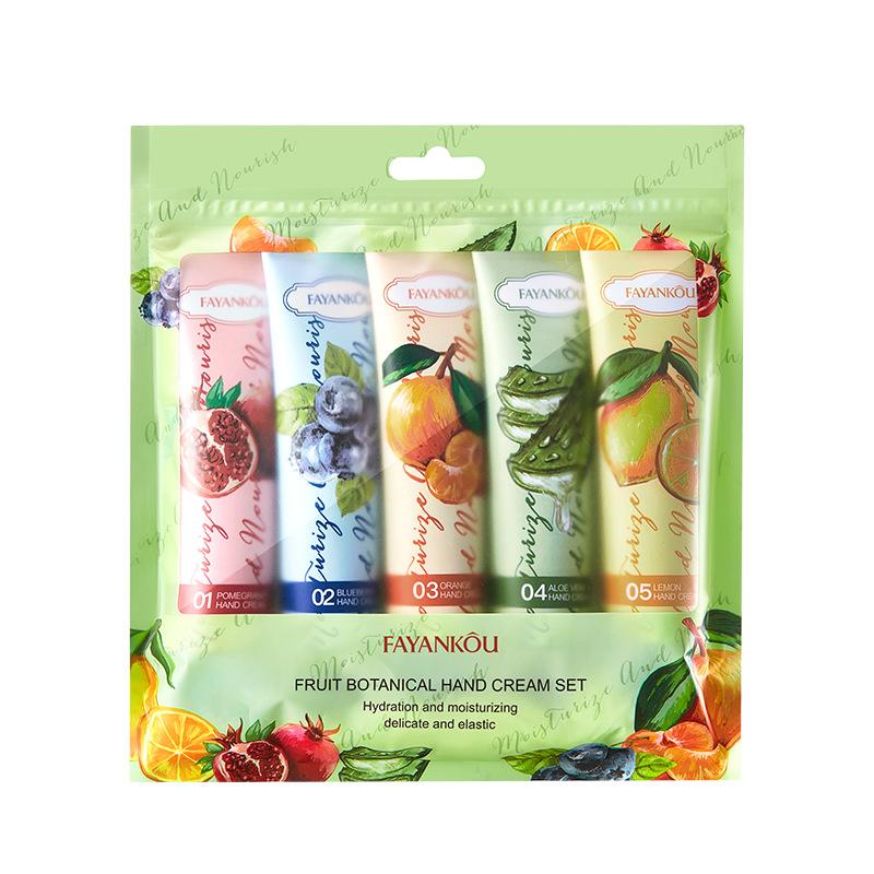 5 Stück/Box Weihnachtsgeschenk-Eis-Handcreme-Set, 30 g, Fruchtduft, feuchtigkeitsspendende Feuchtigkeit cartoon#S von Joom DACH