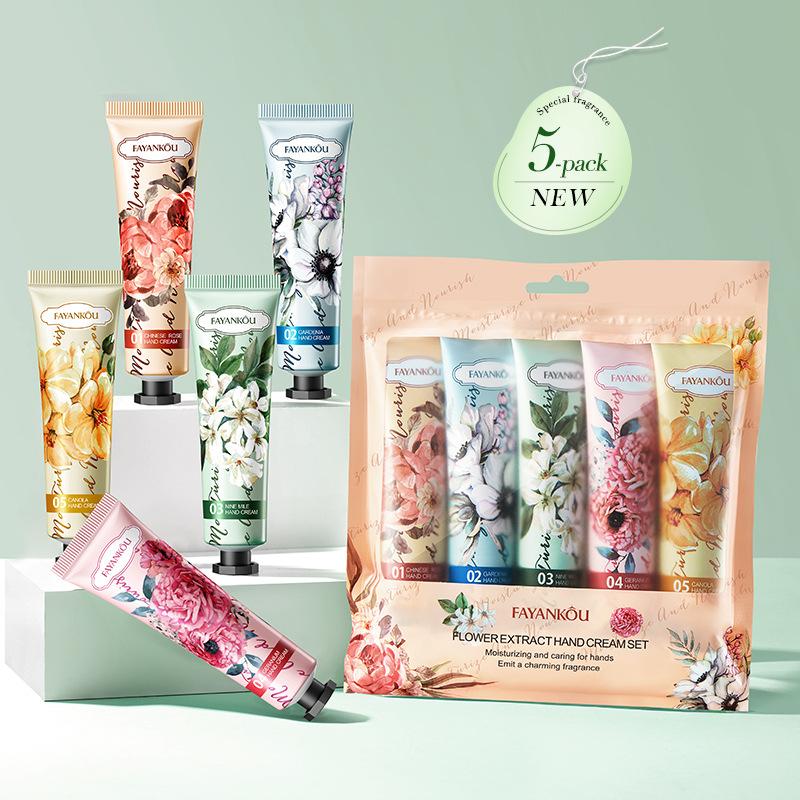 5 Stück/Box Weihnachtsgeschenk-Eis-Handcreme-Set, 30 g, Fruchtduft, feuchtigkeitsspendende Feuchtigkeit scrawl von Joom DACH