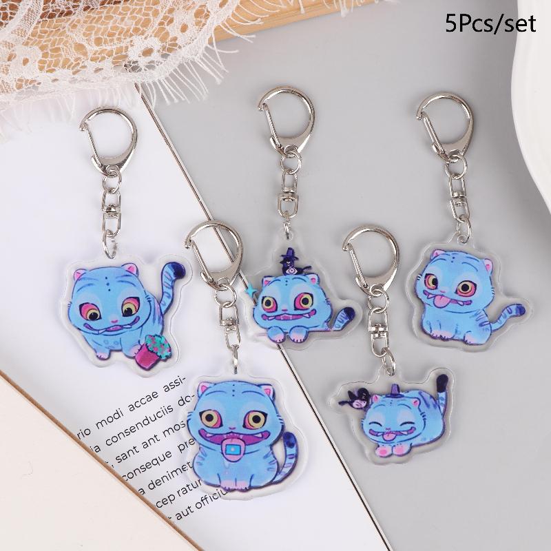 5 Stück Cartoon Huntrix Saja Jungen Derpy Tiger Acryl Schlüsselanhänger Ring Doppelseitiger Schlüsselanhänger Schmuck Dämonenjäger Liebe Geschenke von Joom DACH