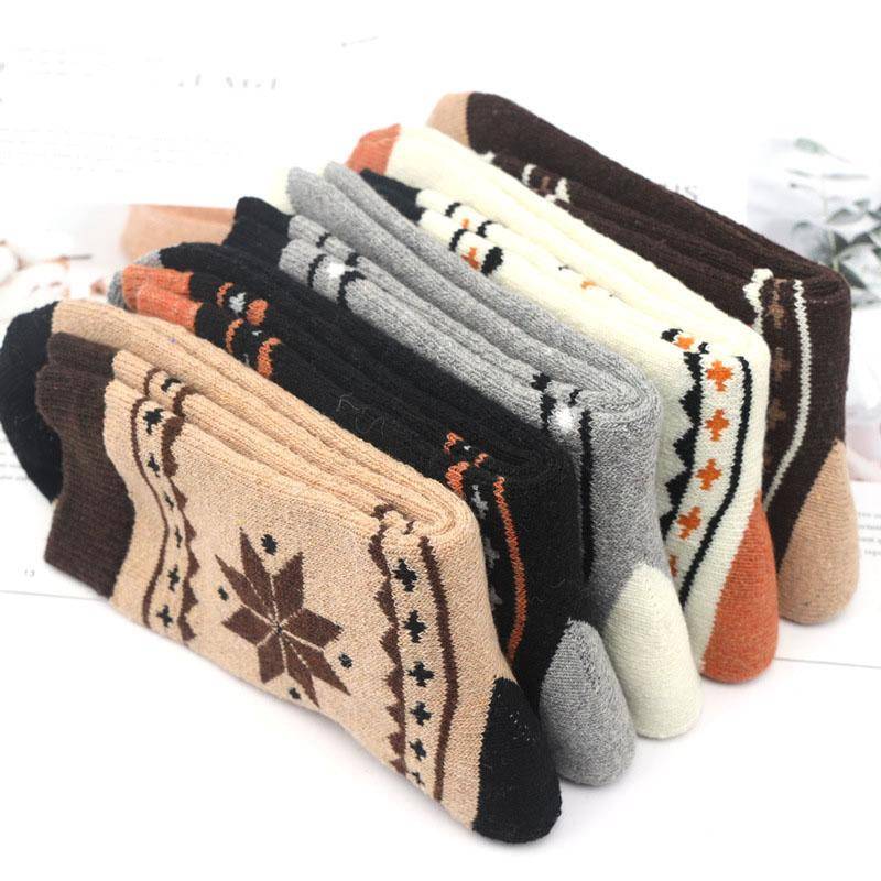 5 Stück Damen Wolle Kaschmir Dame dicke Wintersocken warme weiche feste Freizeitsocken Size 37-43 von Joom DACH