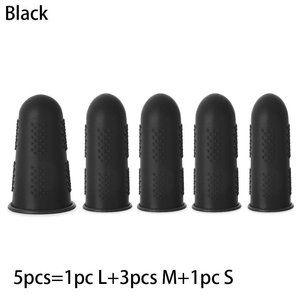 5 Stück Fingerhut für Handarbeit Nähen Rutschfeste Schutzkappen Silikon Fingerschutz black-5pcs von Joom DACH