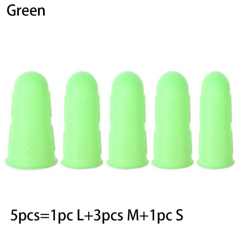 5 Stück Fingerhut für Handarbeit Nähen Rutschfeste Schutzkappen Silikon Fingerschutz green-5pcs von Joom DACH