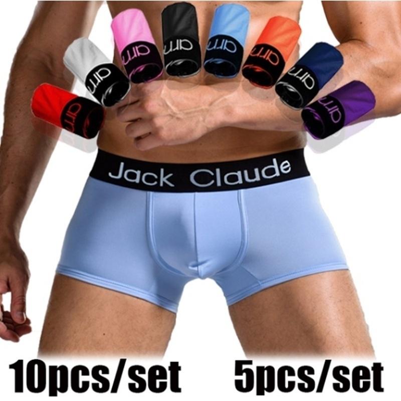 5 Stück Herren-Boxershorts, super atmungsaktiv, Boxershorts aus Seide, U-konvexer Beutel, gemütliche Unterwäsche 5PCS random color-XL von Joom DACH