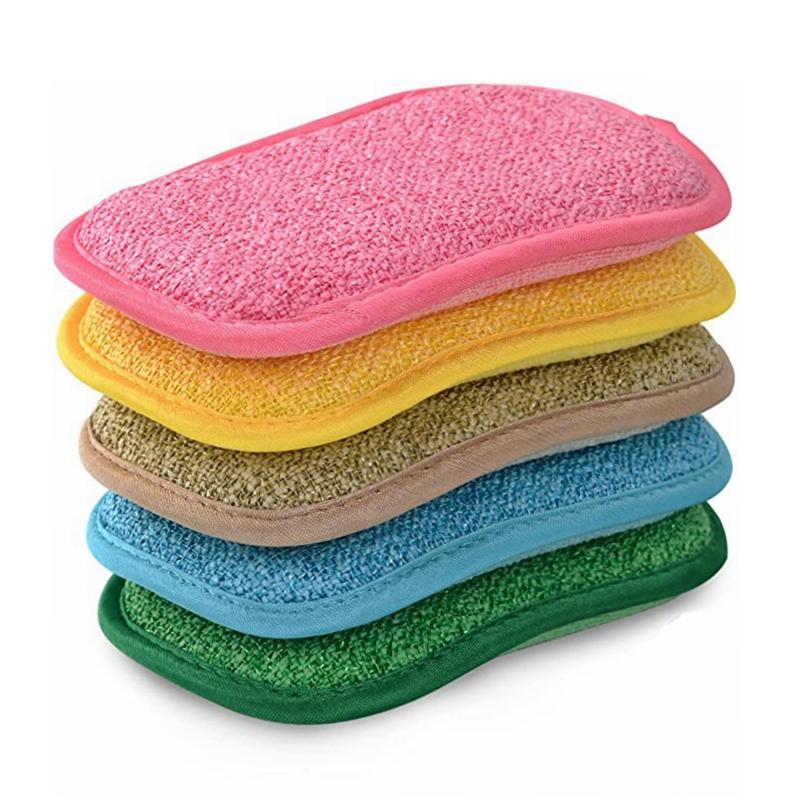 5 Stück Küchen-Reinigungsschwamm für Geschirr, kratzfester Mikrofaser-Schwamm, Schrubber, Küche, Haushalt, Reinigung von Töpfen und Pfannen, Geschirrspülschwamm 5 Pcs von Joom DACH