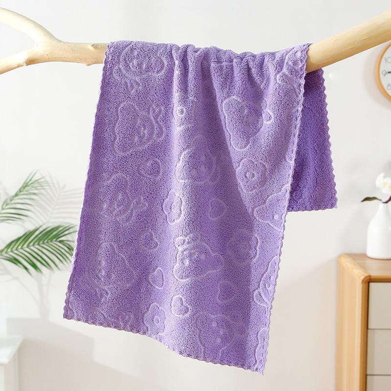 5 Stück Niedliche Cartoon Bär Blume Geprägte Handtücher, Weiche Saugfähige Schnelltrocknende Gesichtstücher, Hochwertige Geschenkhandtücher für Männer und Frauen 5PCS violett von Joom DACH