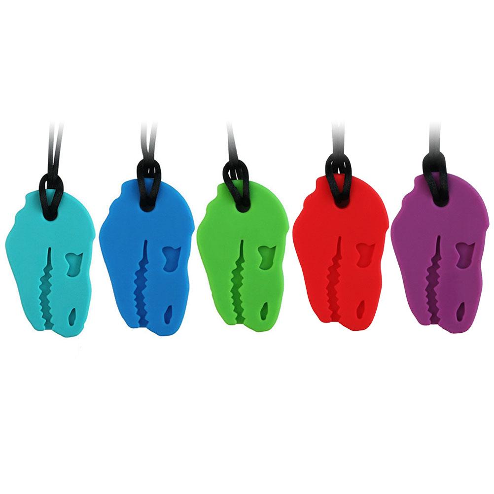 5 Stück Sensorische Kaukette Kinder Lebensmittelqualität Silikon Dinosaurier Kauspielzeug für Jungen Mädchen Erwachsene von Joom DACH