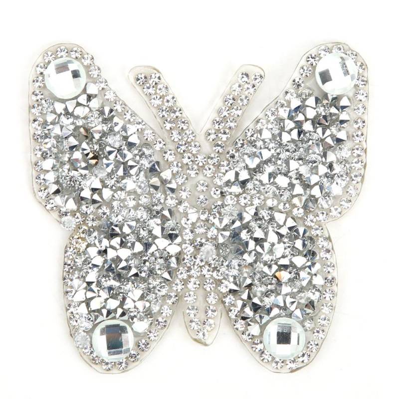 5 Stück Strass Stoffaufnäher Stickerei Aufkleber Heißschmelzkleber Applikation DekorSilber von Joom DACH