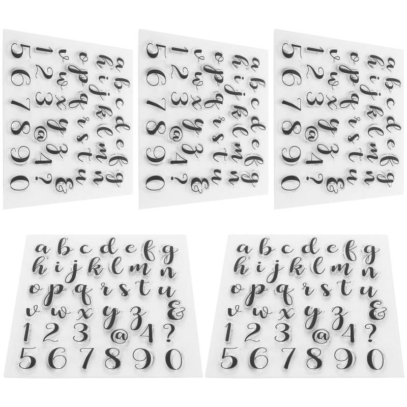 5 Stück Transparenter Stempel DIY Journal Scrapbooking 39 Zeichen Kleinbuchstaben Alphabet Gummi T1768 von Joom DACH