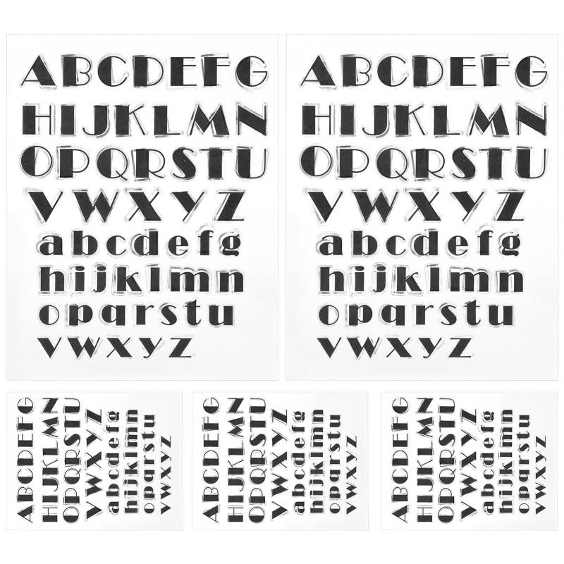 5 Stück Transparenter Stempel TPR DIY Journal Scrapbooking Großbuchstaben Kleinbuchstaben 52 Alphabet Gummi T1766 von Joom DACH