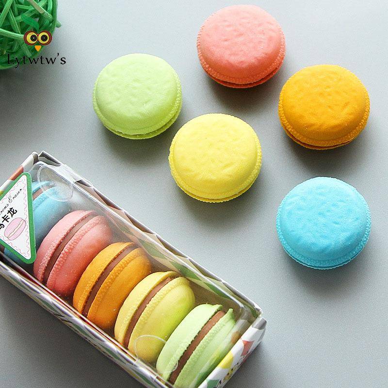 5 Stück süße Kawaii bunte Kuchen Radiergummi kreative Macaron Radiergummis Schule Bürobedarf Schreibwaren Student Kinder Geschenk von Joom DACH