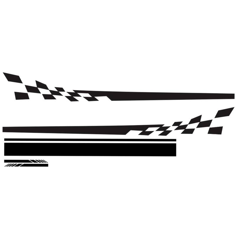 5 Stücke Auto Seitentür Karosserie Haube Rückspiegel Aufkleber Streifen Aufkleber Racing Aufkleber schwarz von Joom DACH