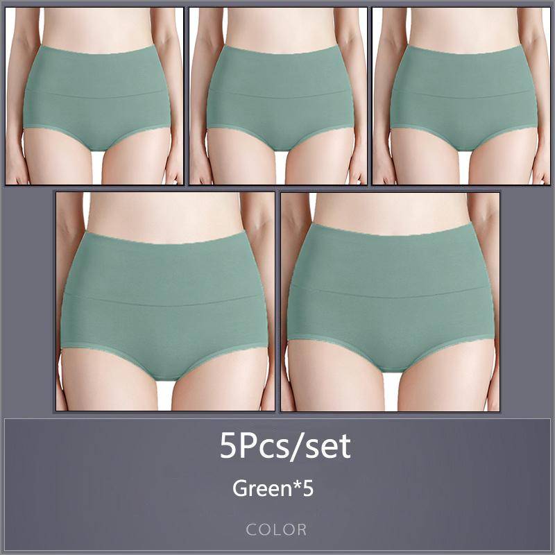 5 Teile/satz Damen Hohe Taille Baumwolle Höschen Slips Weiche Atmungsaktive Bequeme Unterwäsche Plus Größe M-XXXXL 5XL&5pcs von Joom DACH