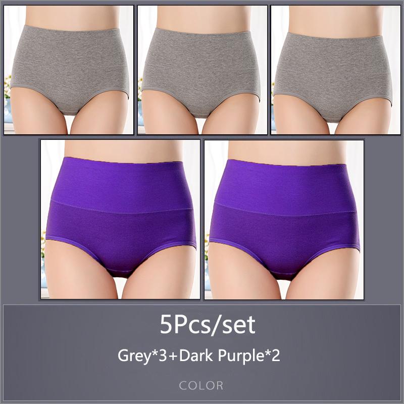 5 Teile/satz Damen Hohe Taille Baumwolle Höschen Slips Weiche Atmungsaktive Bequeme Unterwäsche Plus Größe M-XXXXL 5XL&5pcs von Joom DACH