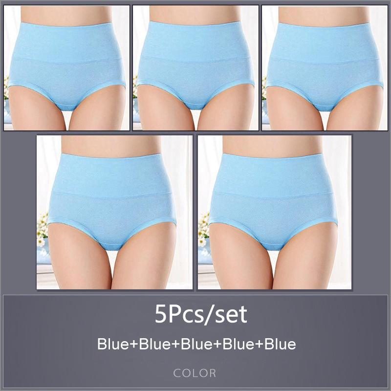 5 Teile/satz Damen Hohe Taille Baumwolle Höschen Slips Weiche Atmungsaktive Bequeme Unterwäsche Plus Größe M-XXXXL 5XL&5pcs von Joom DACH