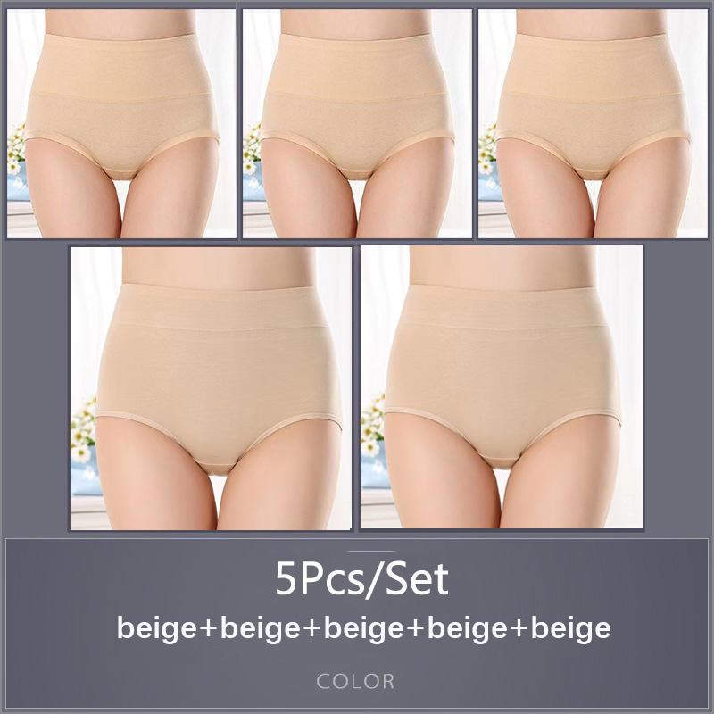 5 Teile/satz Damen Hohe Taille Baumwolle Höschen Slips Weiche Atmungsaktive Bequeme Unterwäsche Plus Größe M-XXXXL 5XL&5pcs von Joom DACH