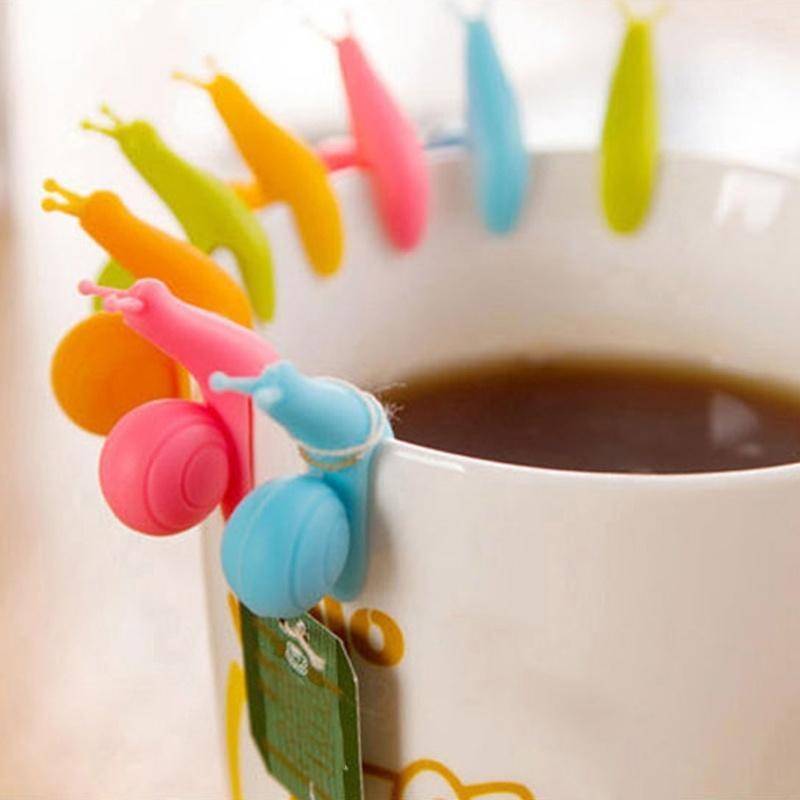 5 Teile/satz Nette Schnecke Form Silikon Teebeutel Clips Halter Geschirr Teekanne Dekoration Drink NOS von Joom DACH