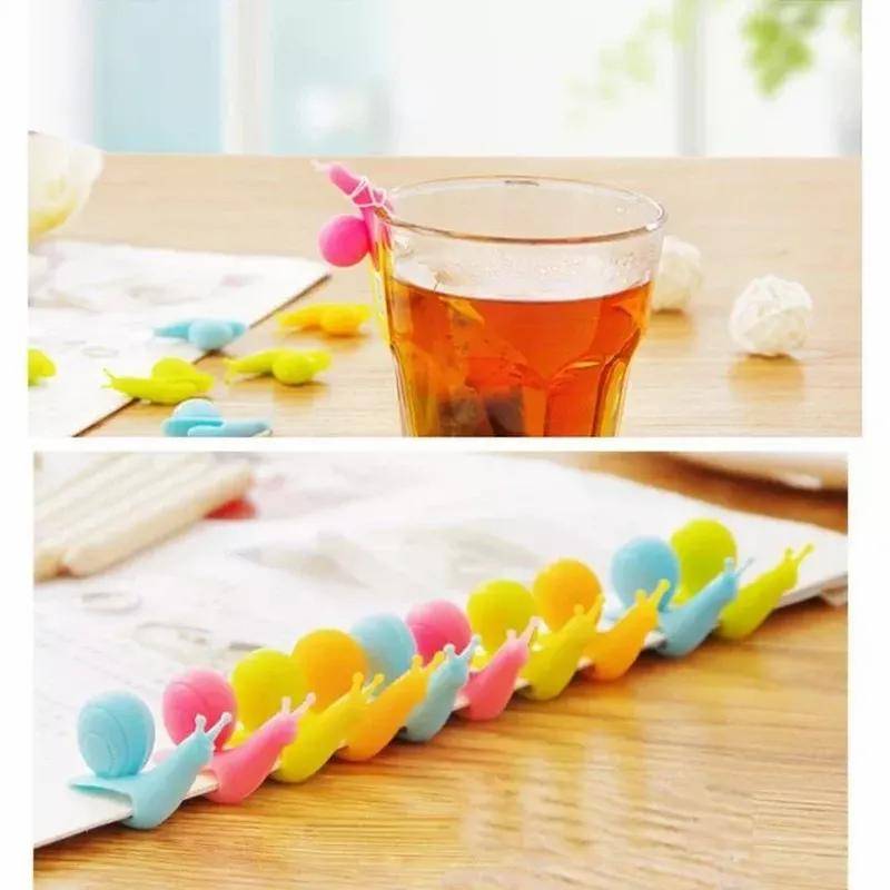 5 Teile/satz Nette Schnecke Form Silikon Teebeutel Clips Halter Geschirr Teekanne Dekoration Drink NOS von Joom DACH